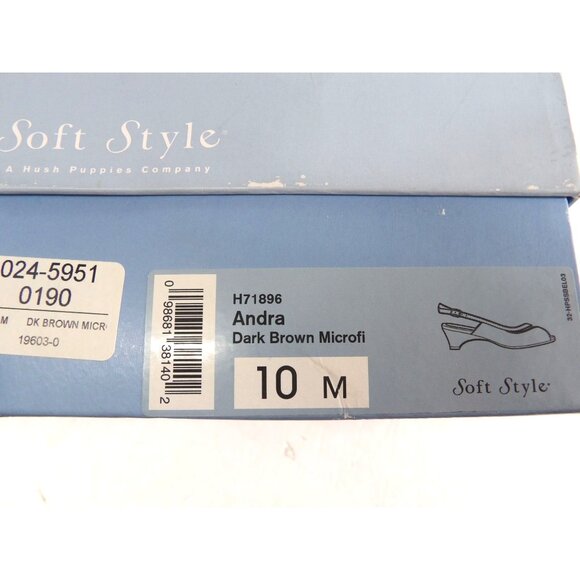 Soft Style Women's Andra Brown Slingback Pump Open Toe 10M NEW - Picture 6 of 6